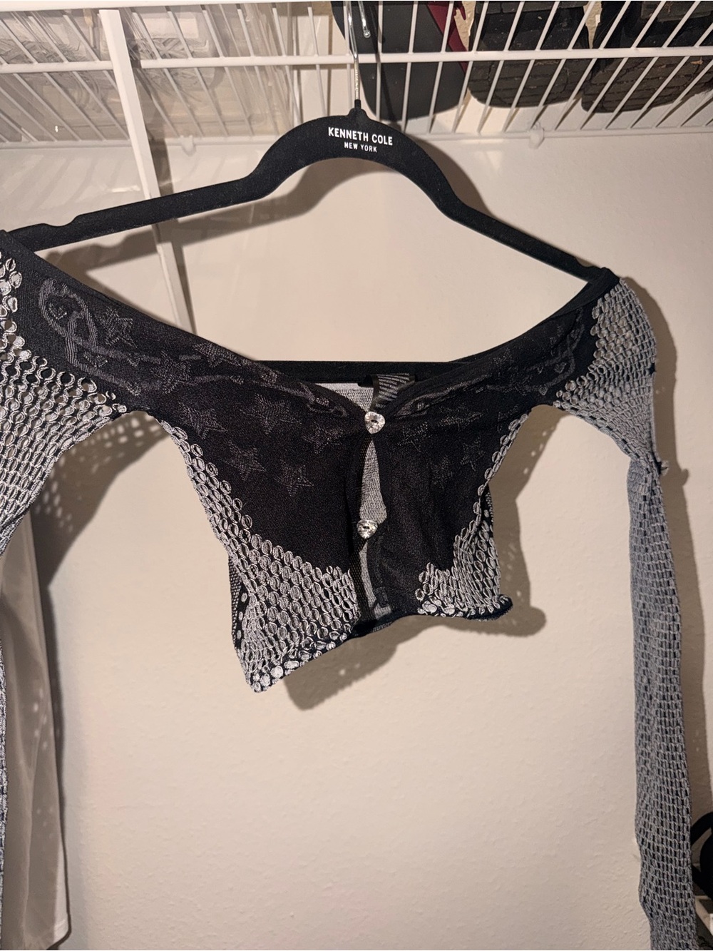 Black & Gray Knit Cropped Cardigan